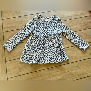 Cat & Jack Hearts / Leopard Peplum Sweater, Size 2T